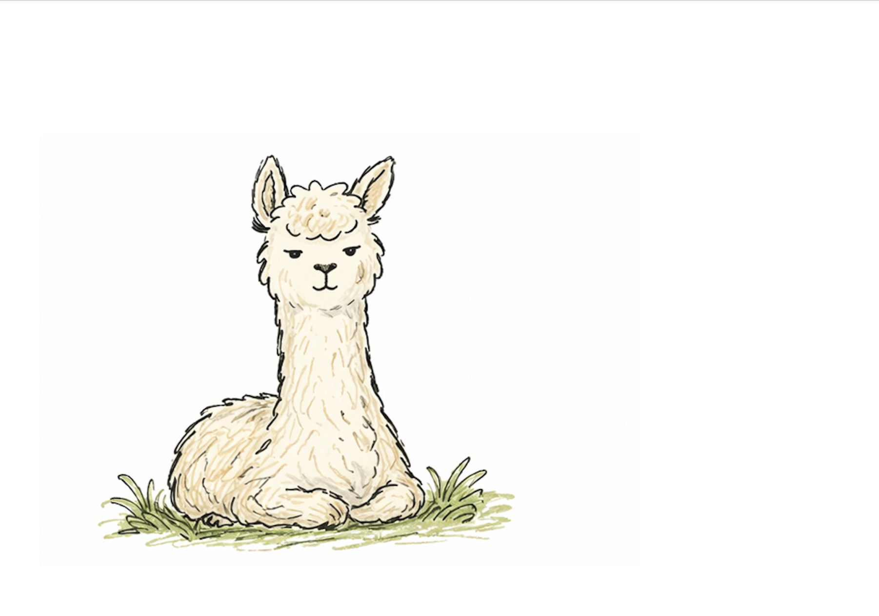 Illustration of a alpaca from Dali Forest