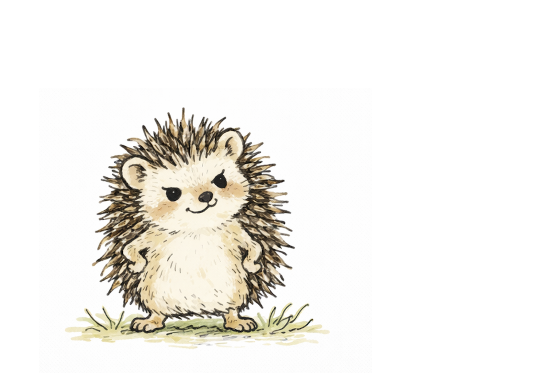 Illustration of a hedgehog from Dali Forest