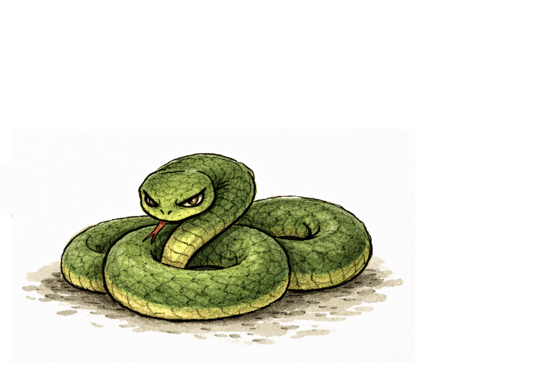Illustration of a snake from Dali Forest